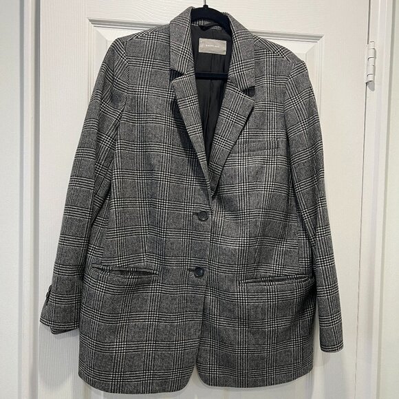Everlane The Oversized Blazer in Wool Glen Plaid Size 12 - Picture 1 of 12